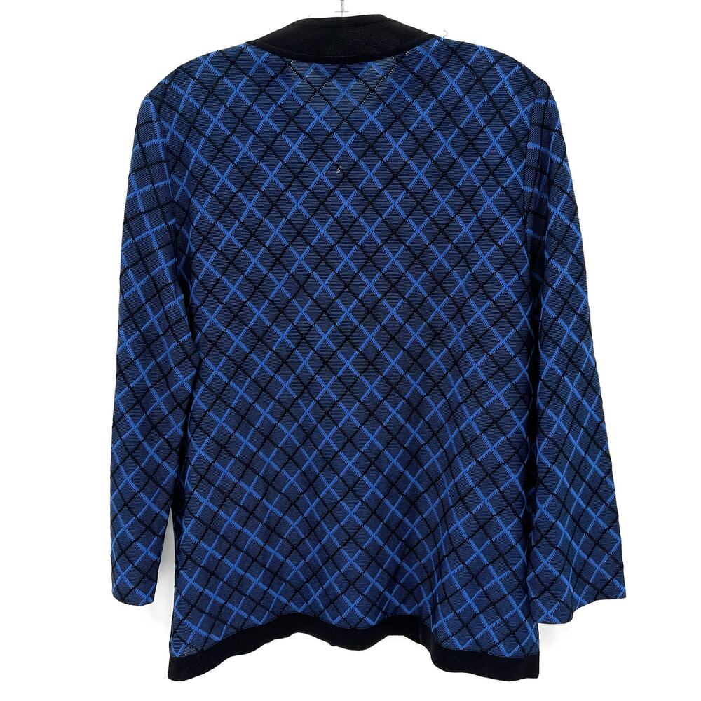 Misook Women’s Full Zip Diamond Pattern Cardigan … - image 4